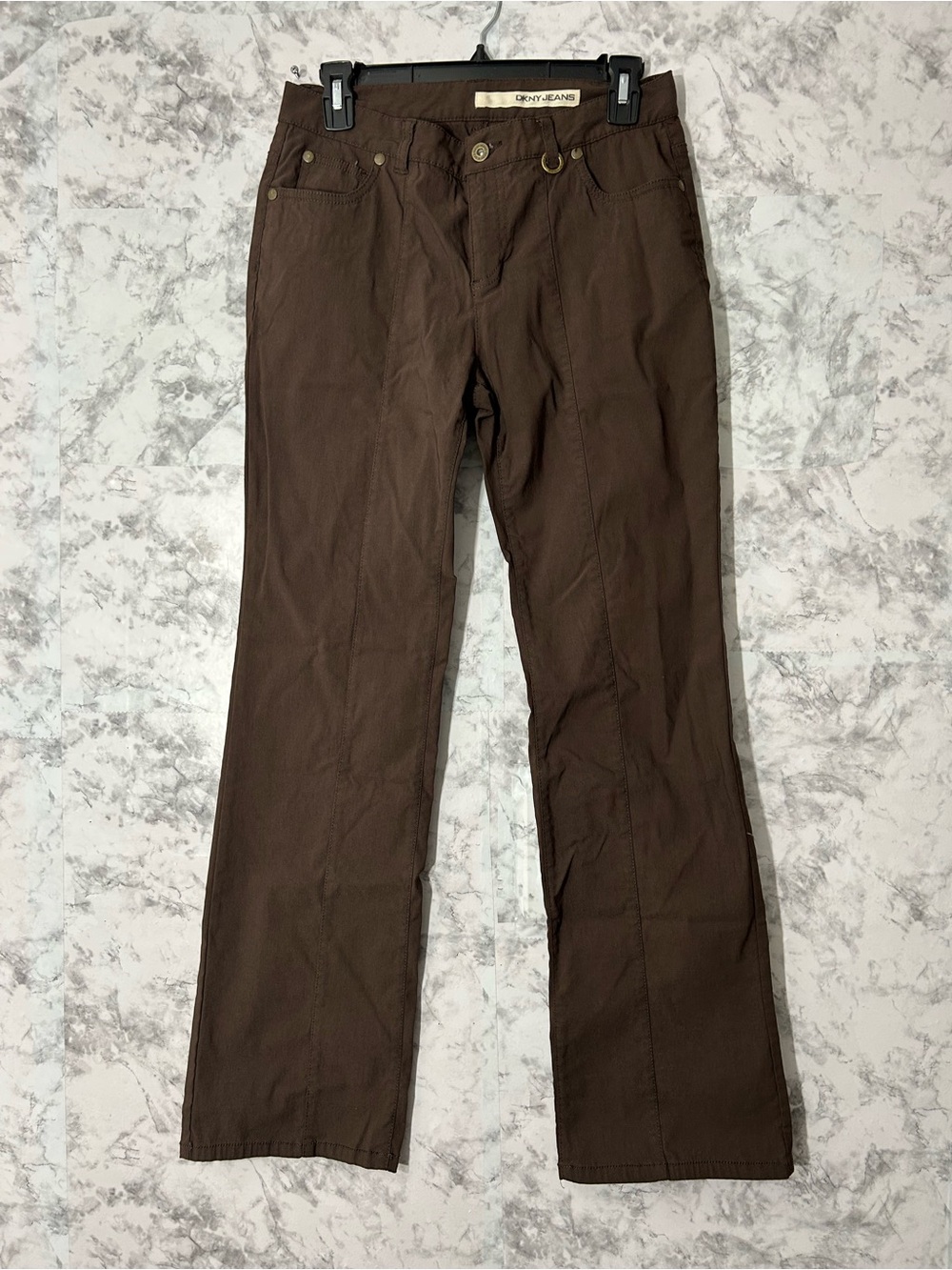 DKNY Jeans Brown Casual Straight Pants with Branded Hardware